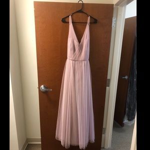 Dresses - Tulle v-neck gown with cross back Dresses - Tulle v-neck gown with cross back